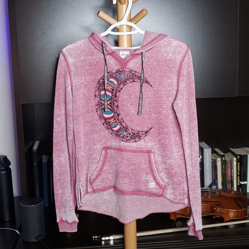 PacSun Faded Pink/Purple Moon Hoodie Size …